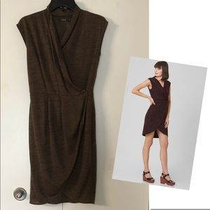 Theme Wrap Jersey dress size S Asymmetric Hem